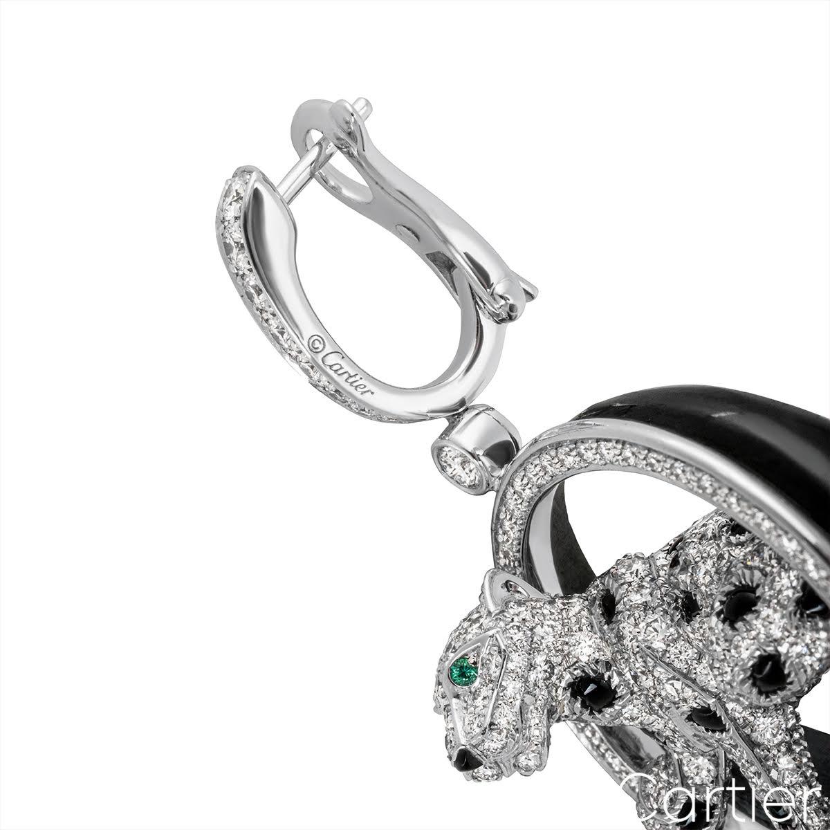 Cartier White Gold Diamond Panthère De Cartier Earrings N8503700 3