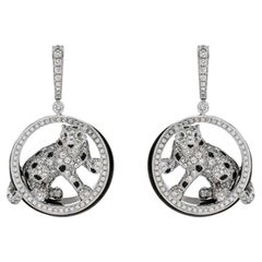 Boucles d'oreilles Panthère de Cartier en or blanc et diamants N8503700