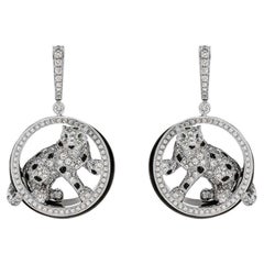 Boucles d'oreilles Panthère de Cartier en or blanc et diamants N8503700