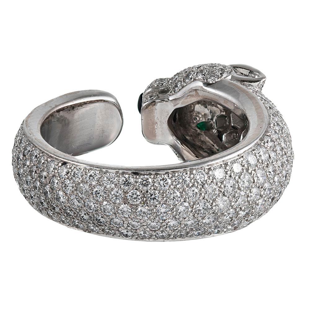 Women's Cartier White Gold and Diamond Panthere Ring