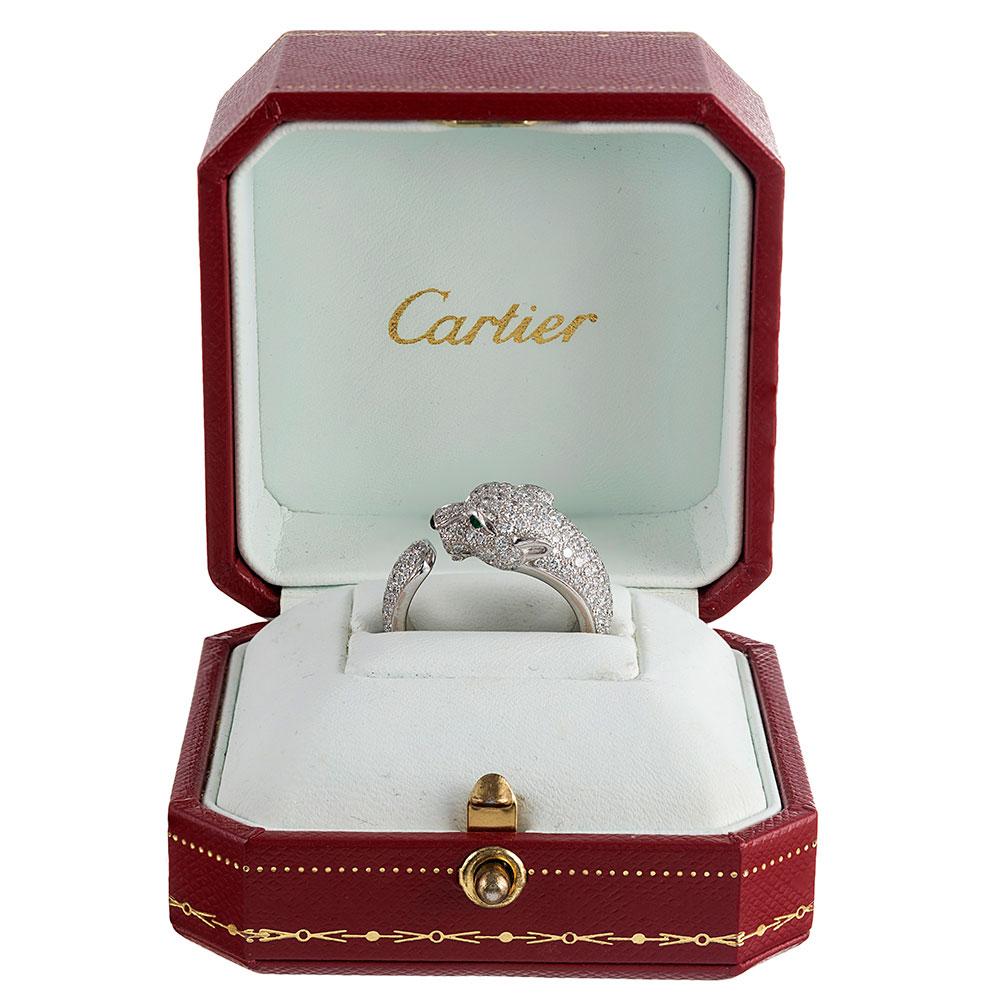 Cartier White Gold and Diamond Panthere Ring 1