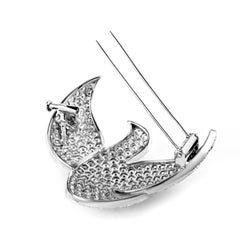 Cartier White Gold Diamond Pave Dove Pin Brooch