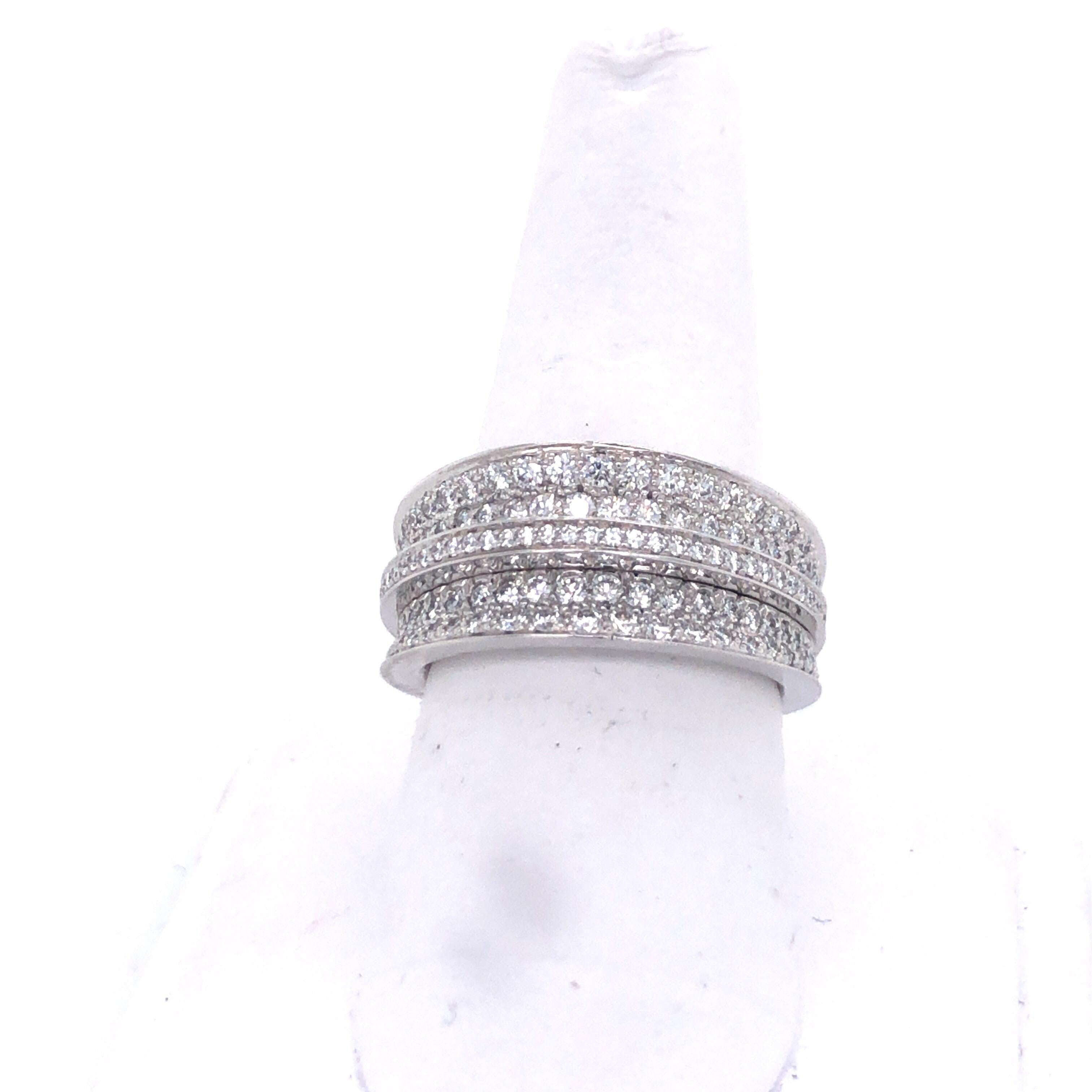 Women's Cartier White Gold Diamond Pave Ring For Sale