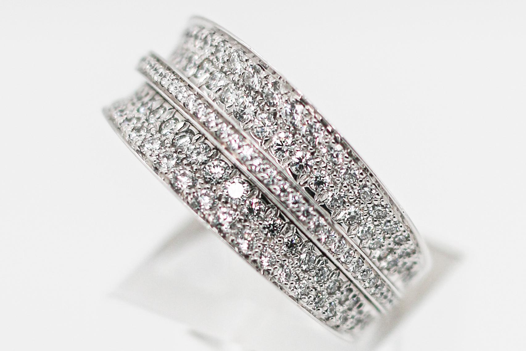 Cartier White Gold Diamond Pave Ring For Sale 5