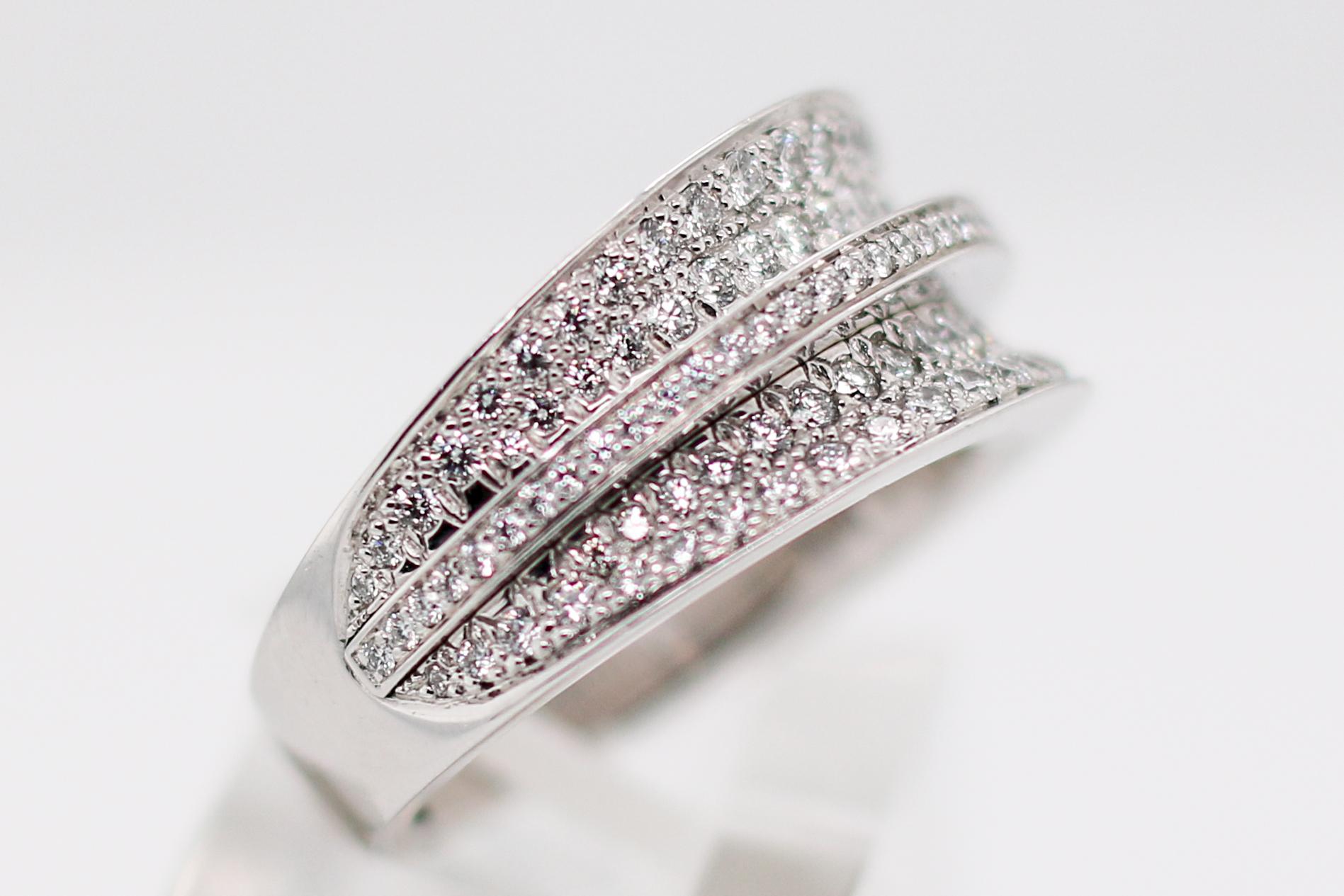 Cartier White Gold Diamond Pave Ring For Sale 6