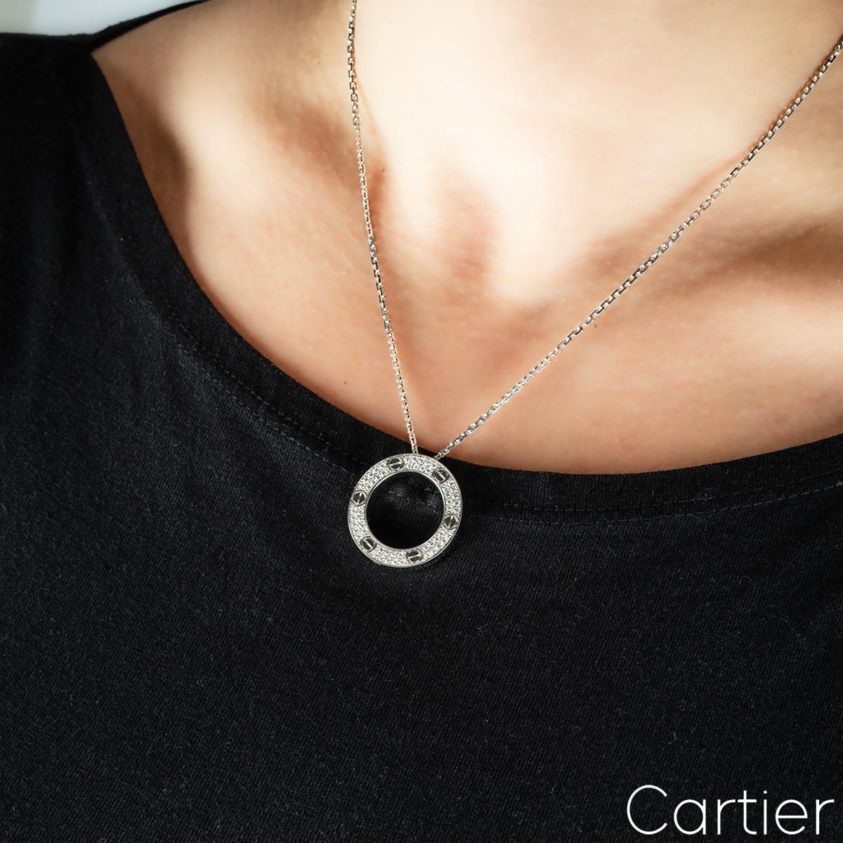Cartier, collier d'amour pavé de diamants en or blanc B7058000 Pour femmes en vente