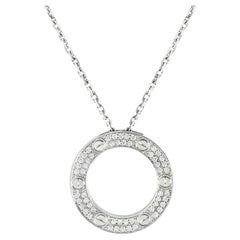 Vintage Cartier White Gold Diamond Paved Love Necklace B7058000