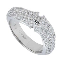 Cartier White Gold Diamond Set Bamboo Ring