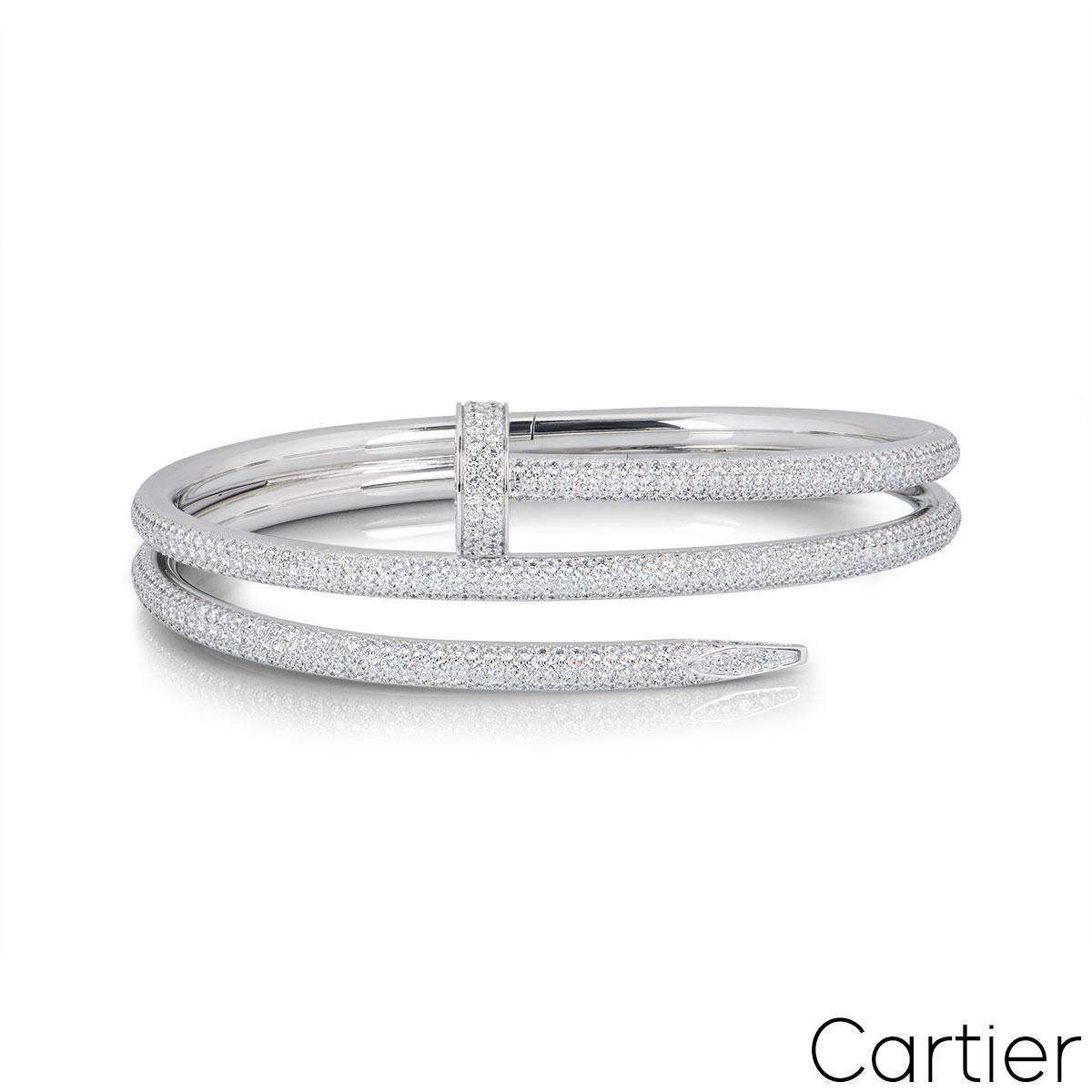 Cartier Weißgold Diamant-Armband Juste Un Clou N6708719 Größe 19 (Rundschliff) im Angebot
