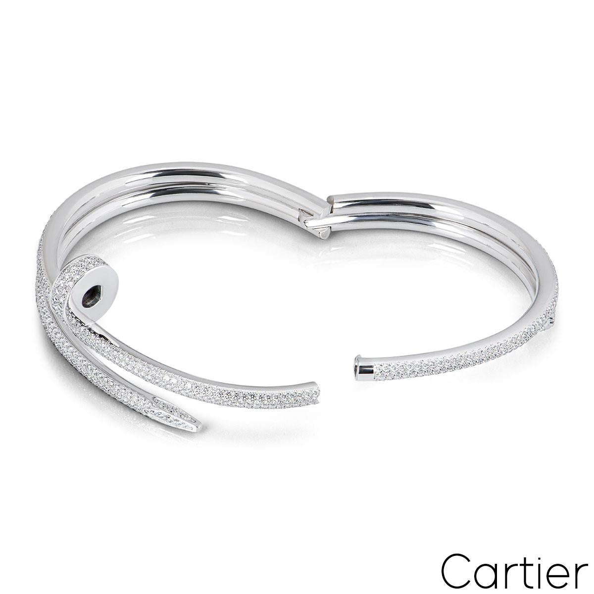 Cartier Weißgold Diamant-Armband Juste Un Clou N6708719 Größe 19 im Zustand „Hervorragend“ im Angebot in London, GB