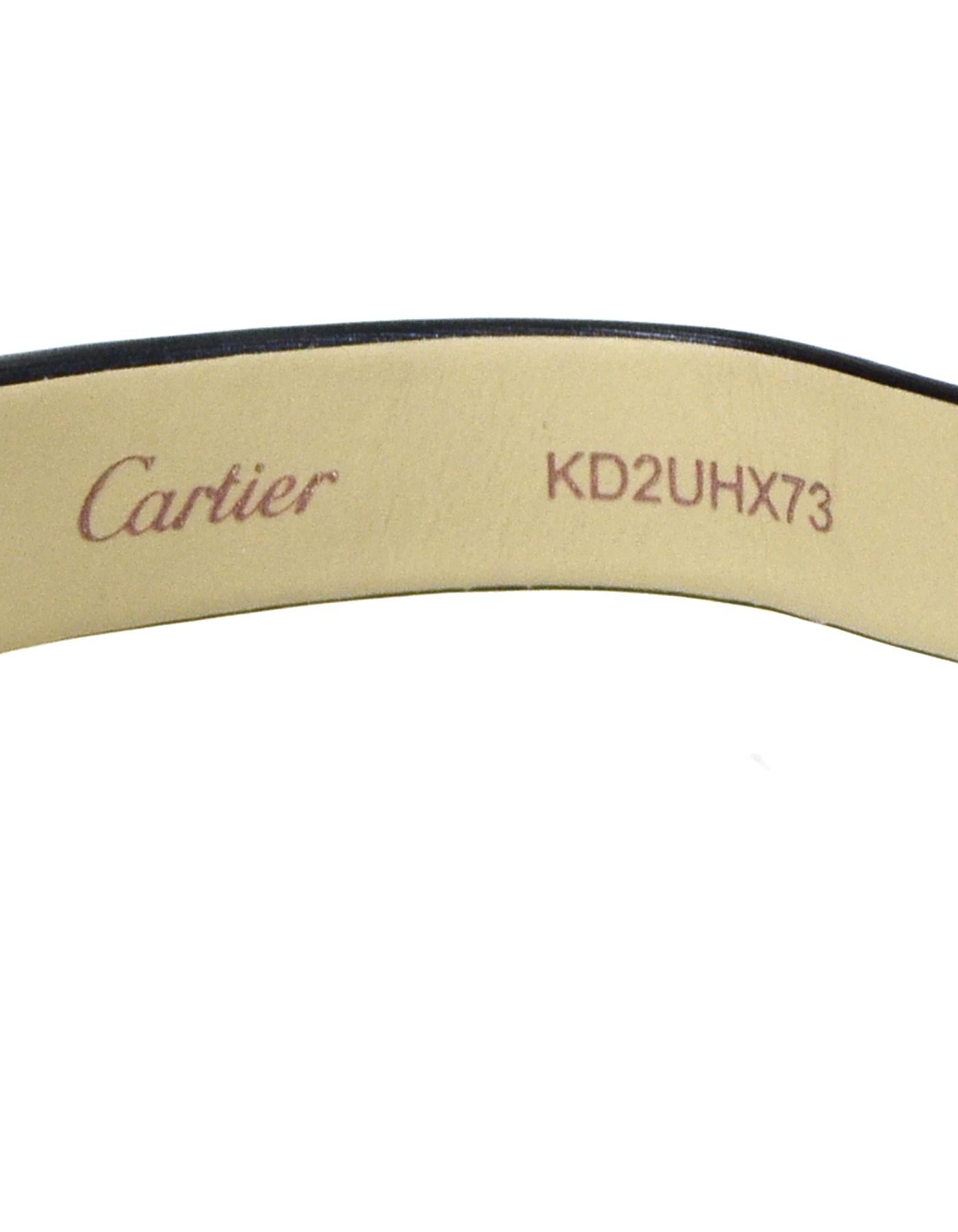 Cartier White Gold & Diamond Small Baignoire 24.5mm Watch w. Toile Brossée Strap 2