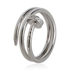 Cartier Juste Un Clou Doppelring, kleines Modell, aus Weißgold mit Diamanten