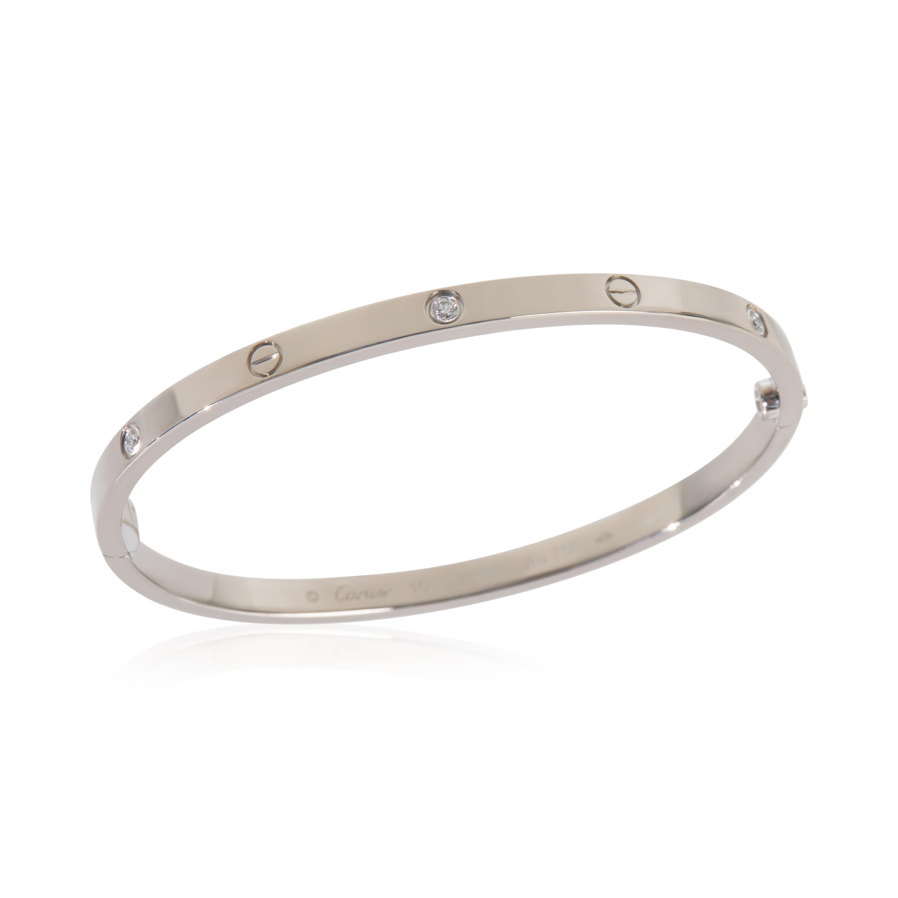 Bracelet Love en or blanc à diamants et petit modèle de Cartier en vente 1