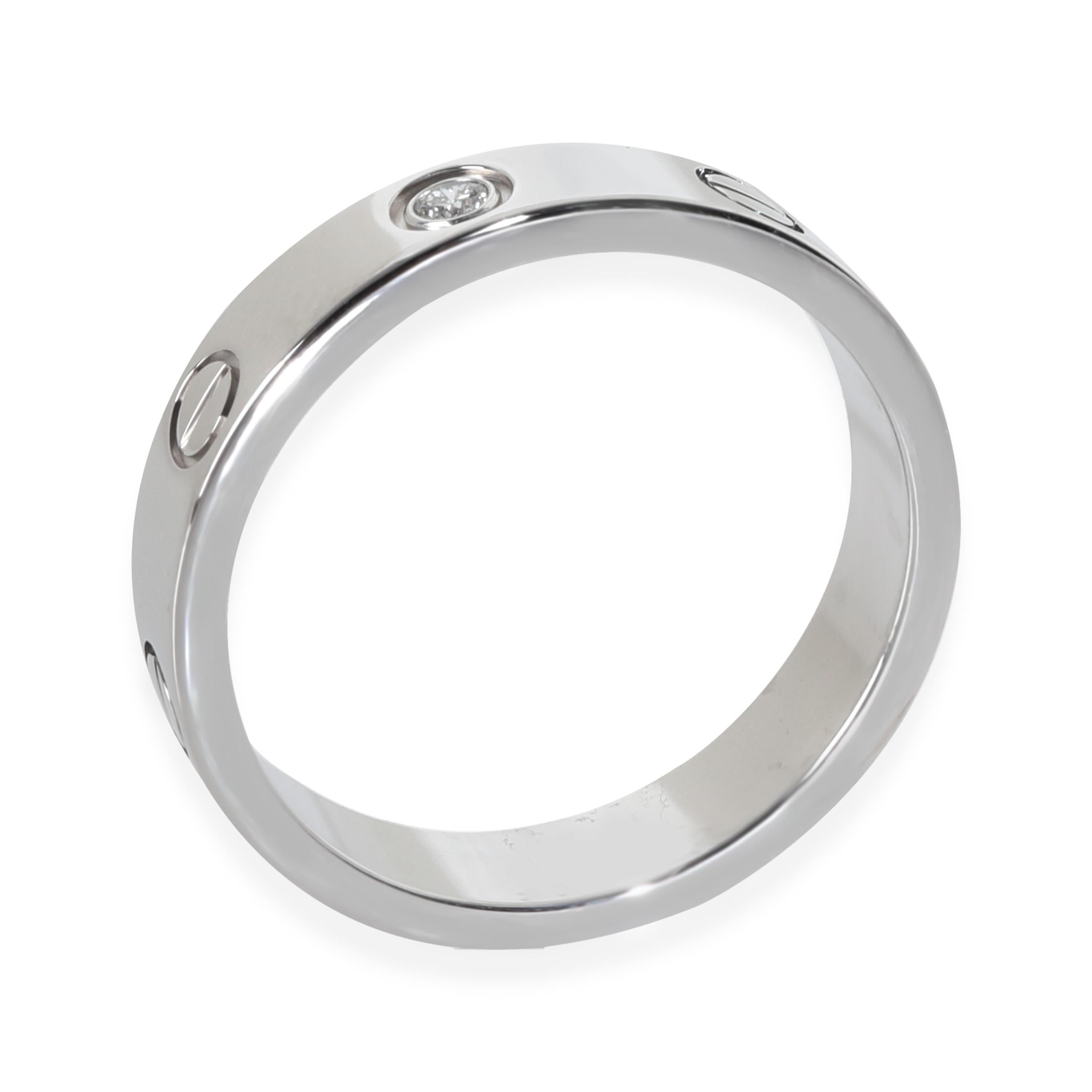 Women's or Men's Cartier White Gold Diamond Small Model Love Ring For Sale