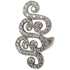 cartier swirl ring Cartier White Gold Diamond Swirl Ring