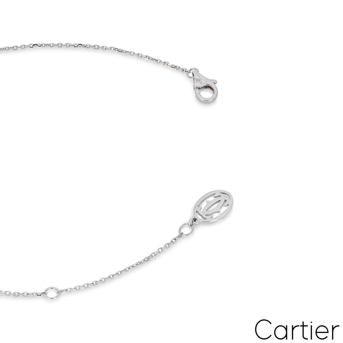 Cartier White Gold Diamond Cross Symbols Necklace B7221700 In Excellent Condition In London, GB
