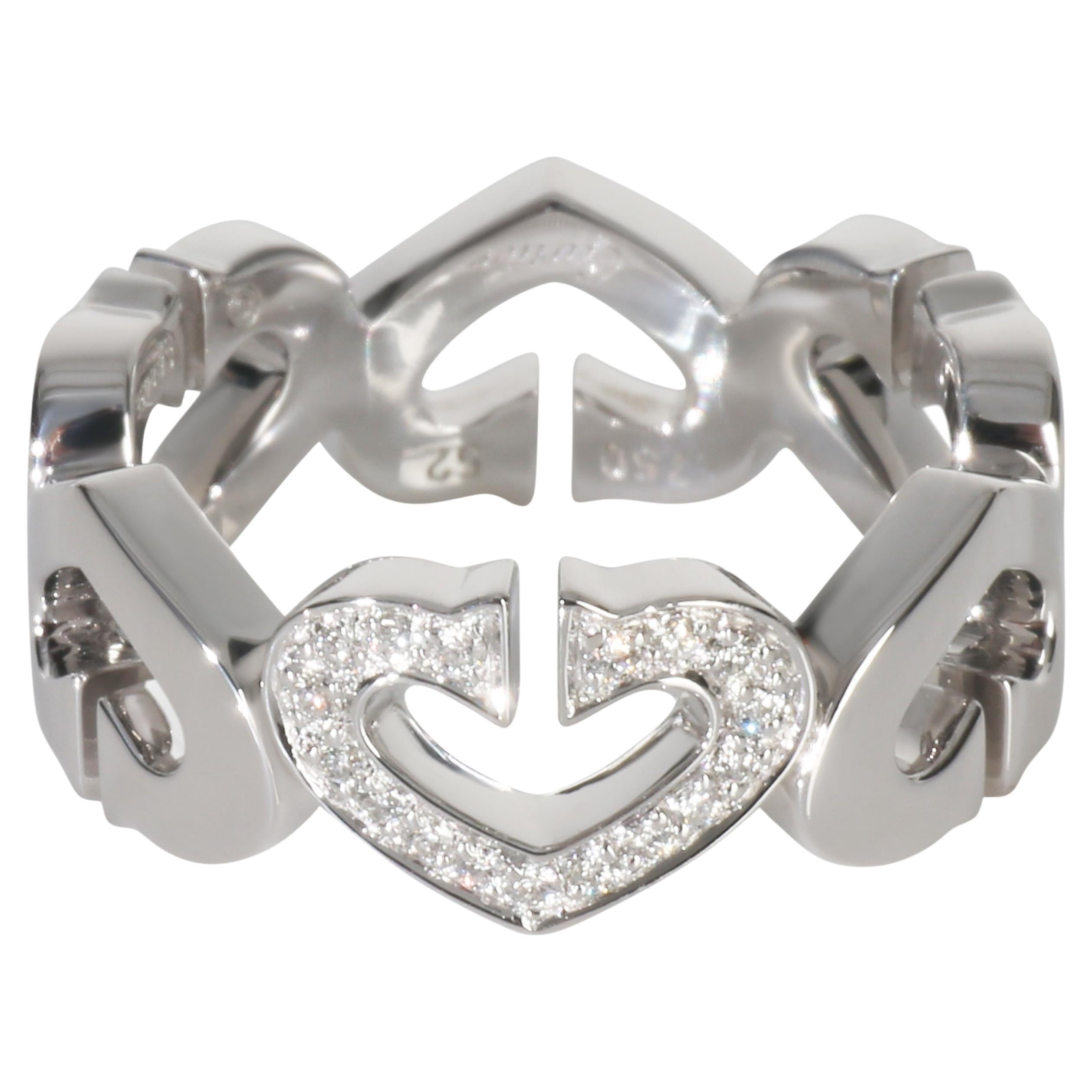 Anello A.I.C. Cartier in oro bianco con diamanti d
epoca in vendita