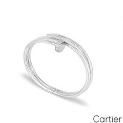 Cartier White Gold Double Juste Un Clou Diamond Bracelet Size 18 N6708518