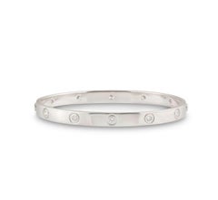 Cartier White Gold Full Diamond Love Bracelet Size 16 B6040716