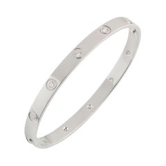 Cartier White Gold Full Diamond Love Bracelet Size 16 B6040716