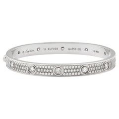 Or blanc de Cartier  Bracelet Love tout en diamants taille 16