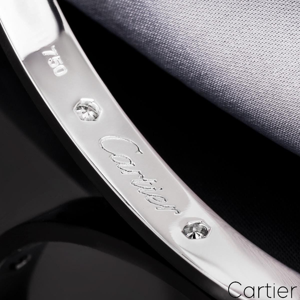 Cartier White Gold Full Diamond Love Bracelet Size 17 B6040717 In Excellent Condition For Sale In London, GB