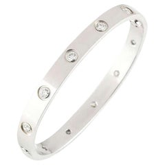 Cartier White Gold Full Diamond Love Bracelet Size 17 B6040717