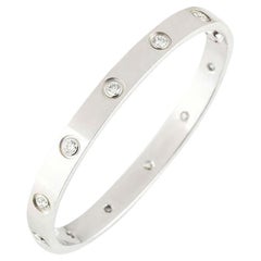 Cartier White Gold Full Diamond Love Bracelet Size 17 B6040717