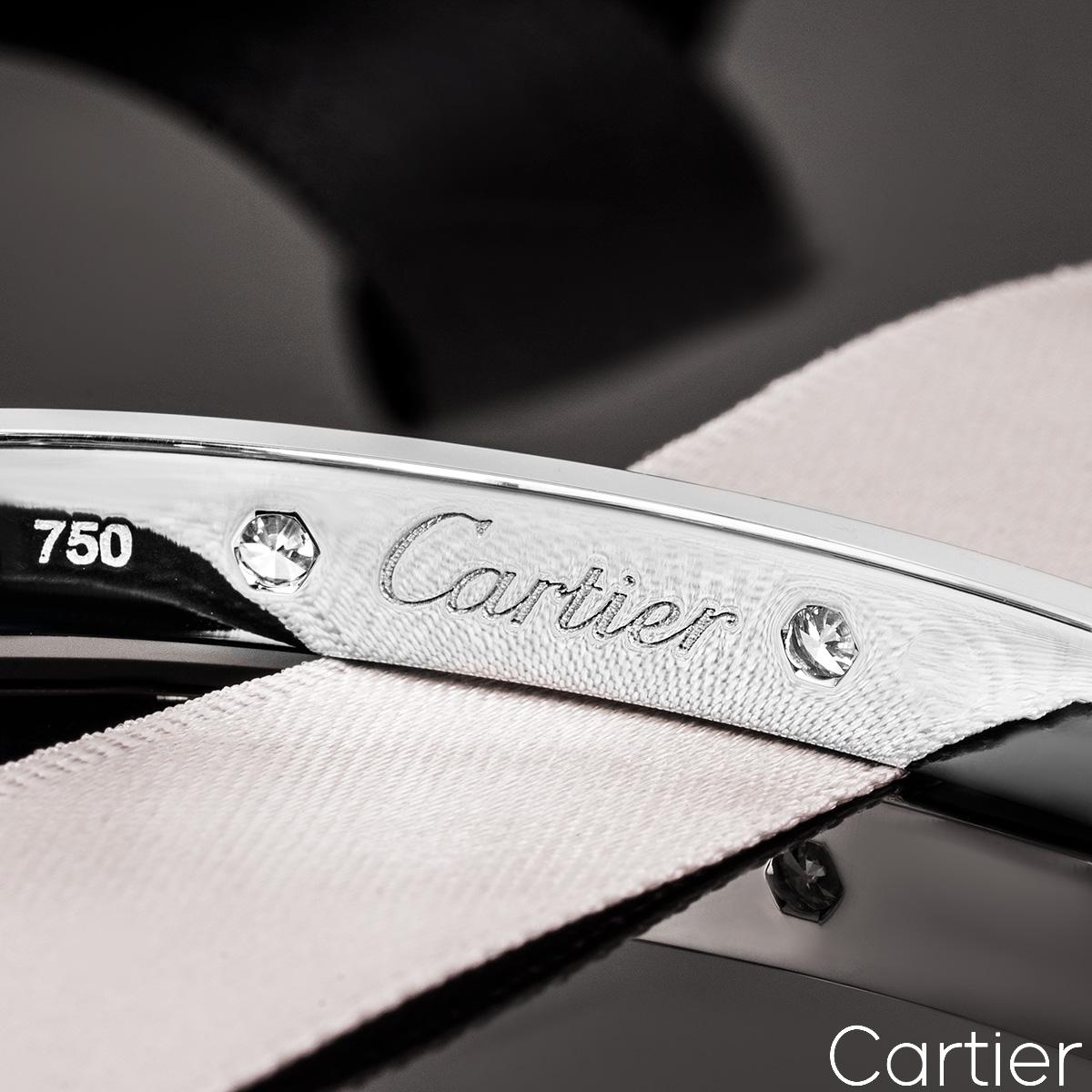 Cartier White Gold Full Diamond Love Bracelet Size 20 B6040720 In Excellent Condition For Sale In London, GB