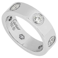 Cartier White Gold Full Diamond Love Ring Size 51 B4026000