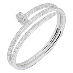 Cartier White Gold Full Pave Diamond Juste Un Clou Bracelet