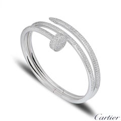 Cartier White Gold Full Pave Diamond Juste Un Clou Bracelet