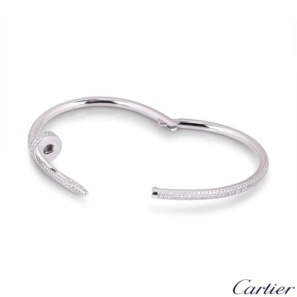 Cartier White Gold Full Pave Diamond Juste Un Clou Bracelet N6707317 at ...