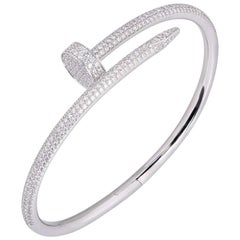 Cartier White Gold Full Pave Diamond Juste Un Clou Bracelet N6707317