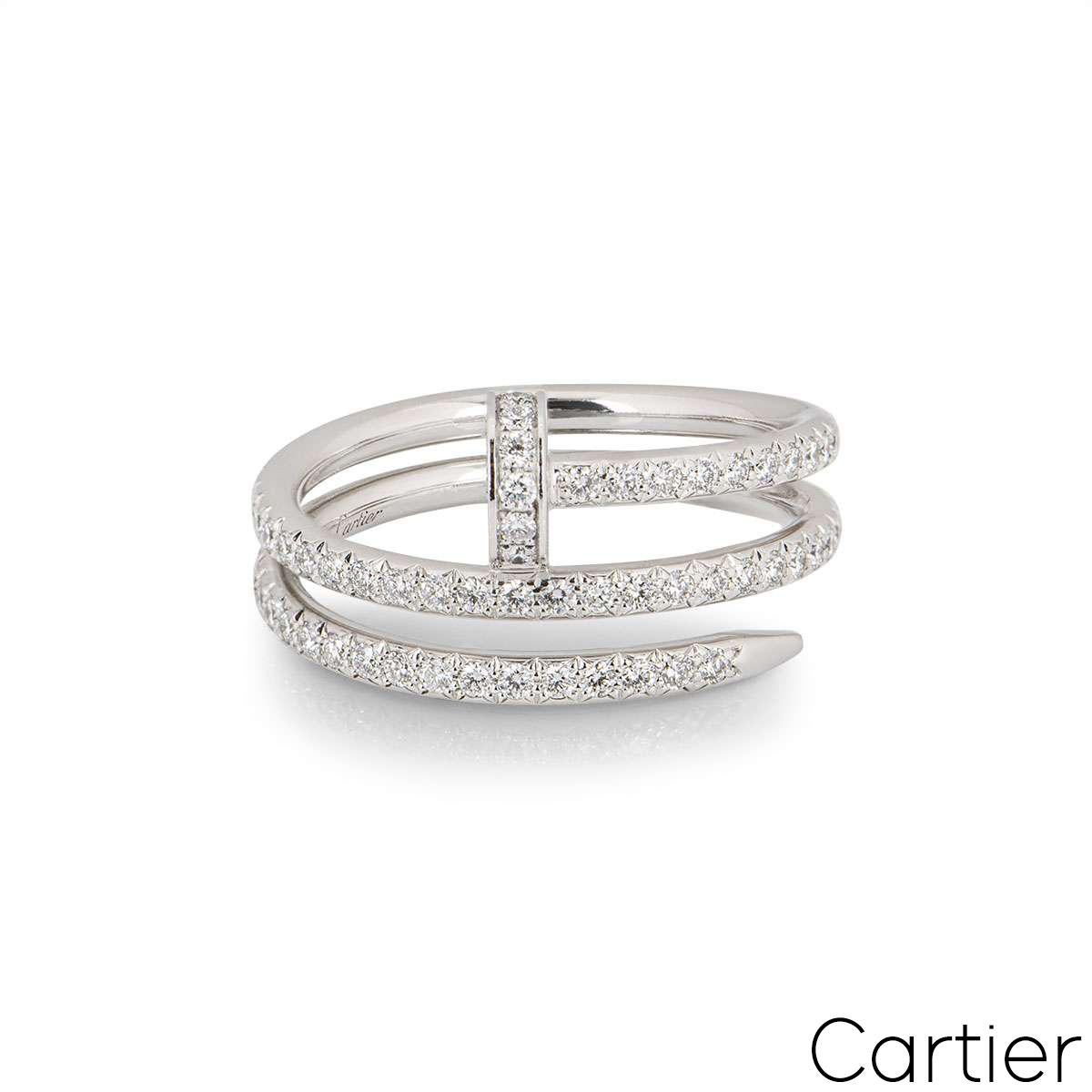 Ring aus Weißgold von Cartier, Vollpavé-Diamant, Juste Un Clou B4211100 (Rundschliff) im Angebot