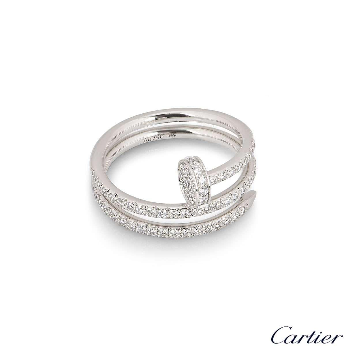 Ring aus Weißgold von Cartier, Vollpavé-Diamant, Juste Un Clou B4211100 im Zustand „Hervorragend“ im Angebot in London, GB