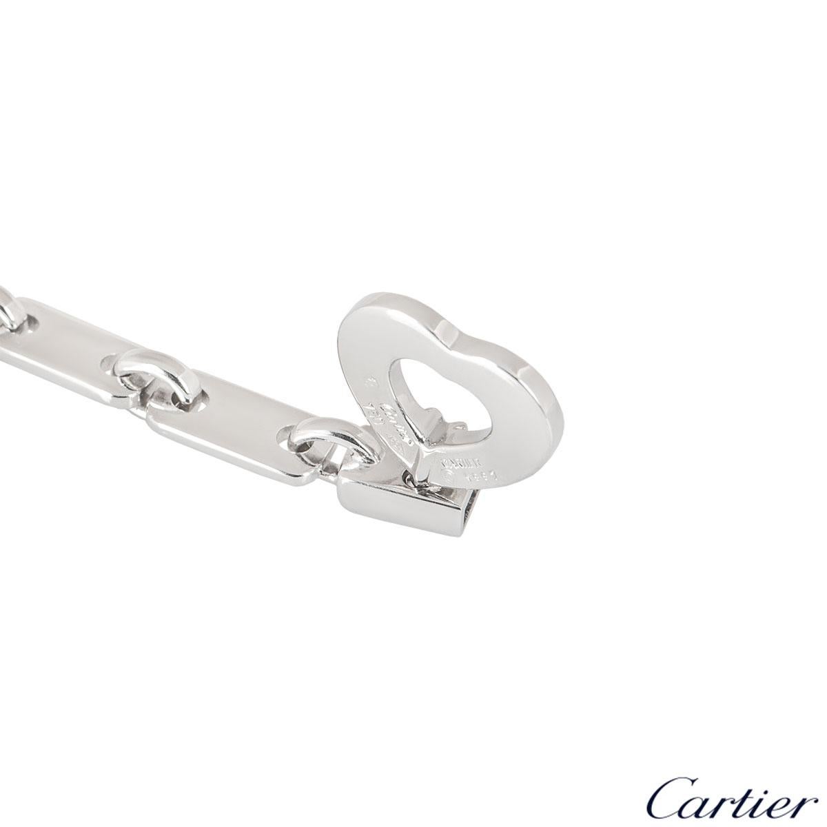 Women's Cartier White Gold Heart Key Link Bracelet