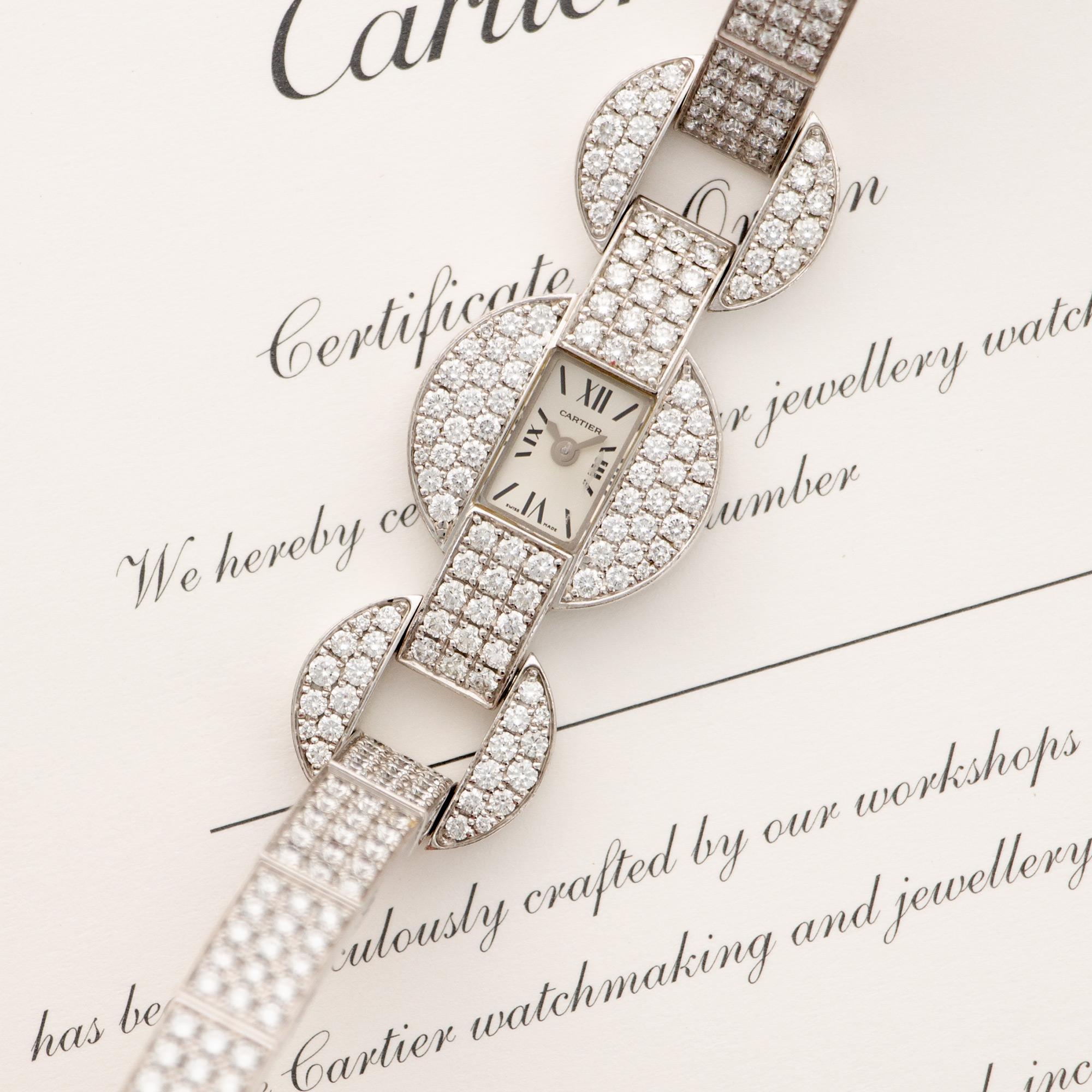 An 18k White Gold Cartier wristwatch from the 