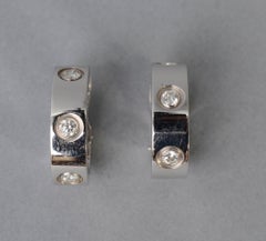 Cartier White Gold Hoop Earrings with Diamonds