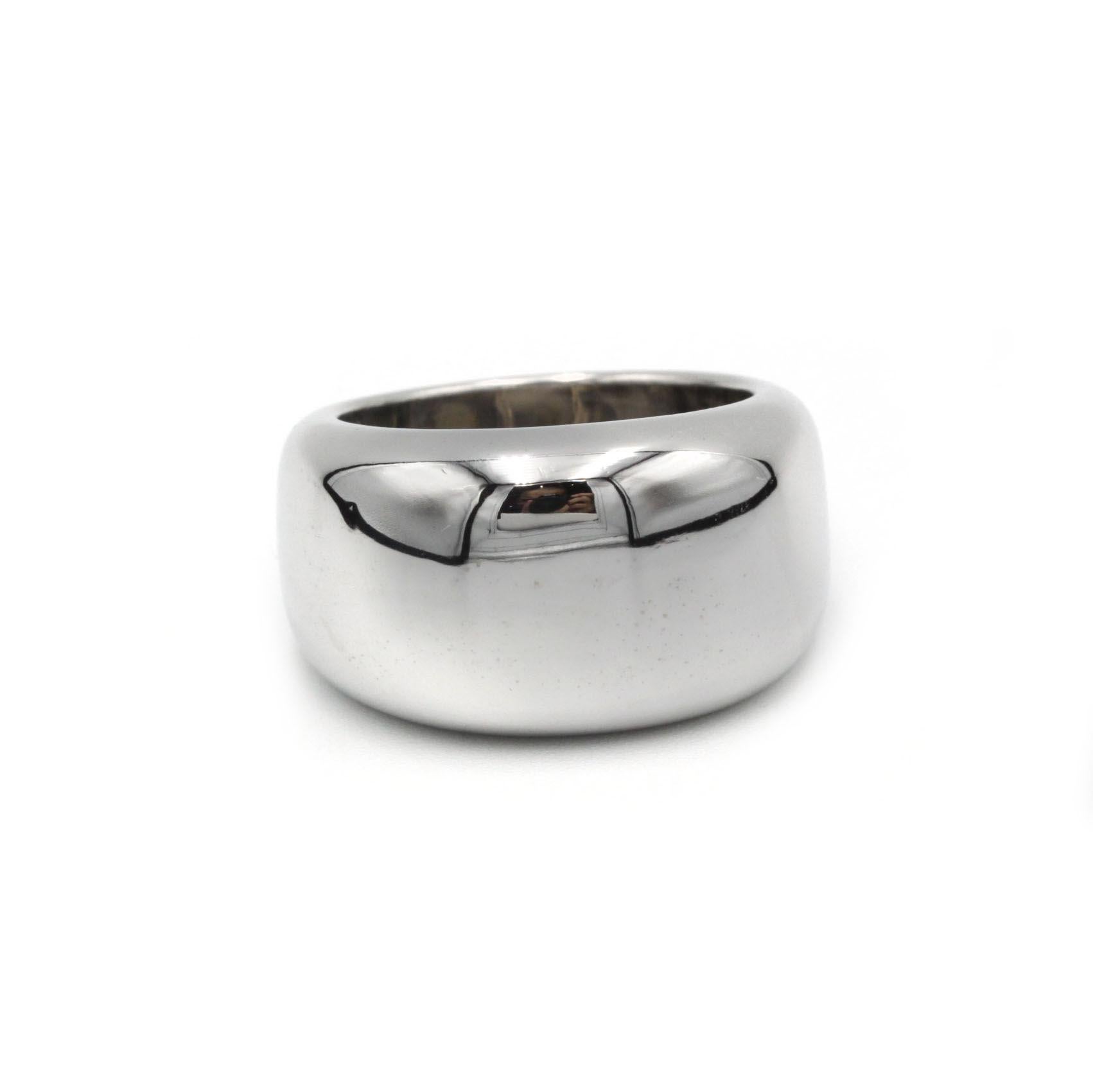 Contemporary Cartier White Gold “Jonc” Domed Band Ring, Size US 7¼ For Sale