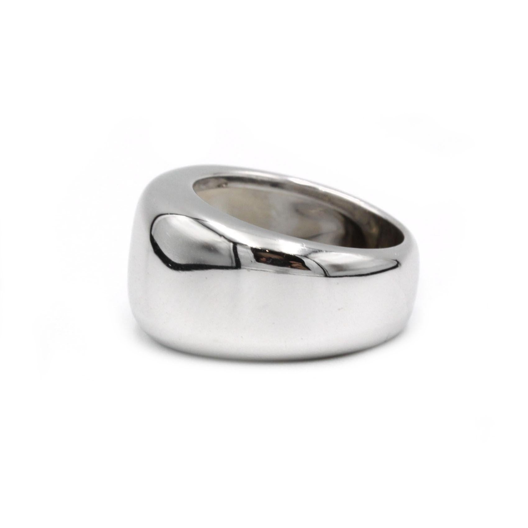 Cartier White Gold “Jonc” Domed Band Ring, Size US 7¼ In Good Condition For Sale In MONTMORENCY, FR