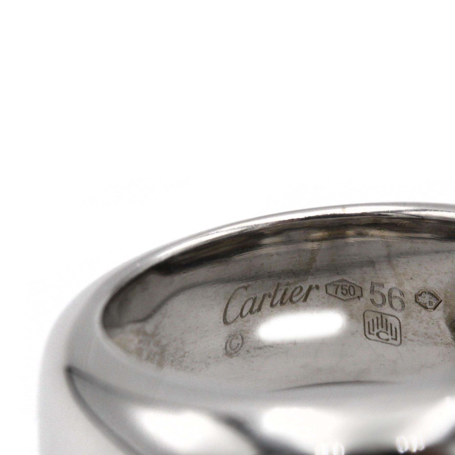 Women's Cartier White Gold “Jonc” Domed Band Ring, Size US 7¼ For Sale