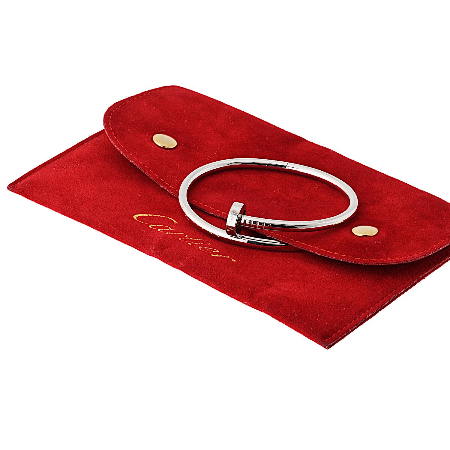 Cartier, bracelet Juste Un Clou en or blanc, taille 15 Excellent état - En vente à New York, NY