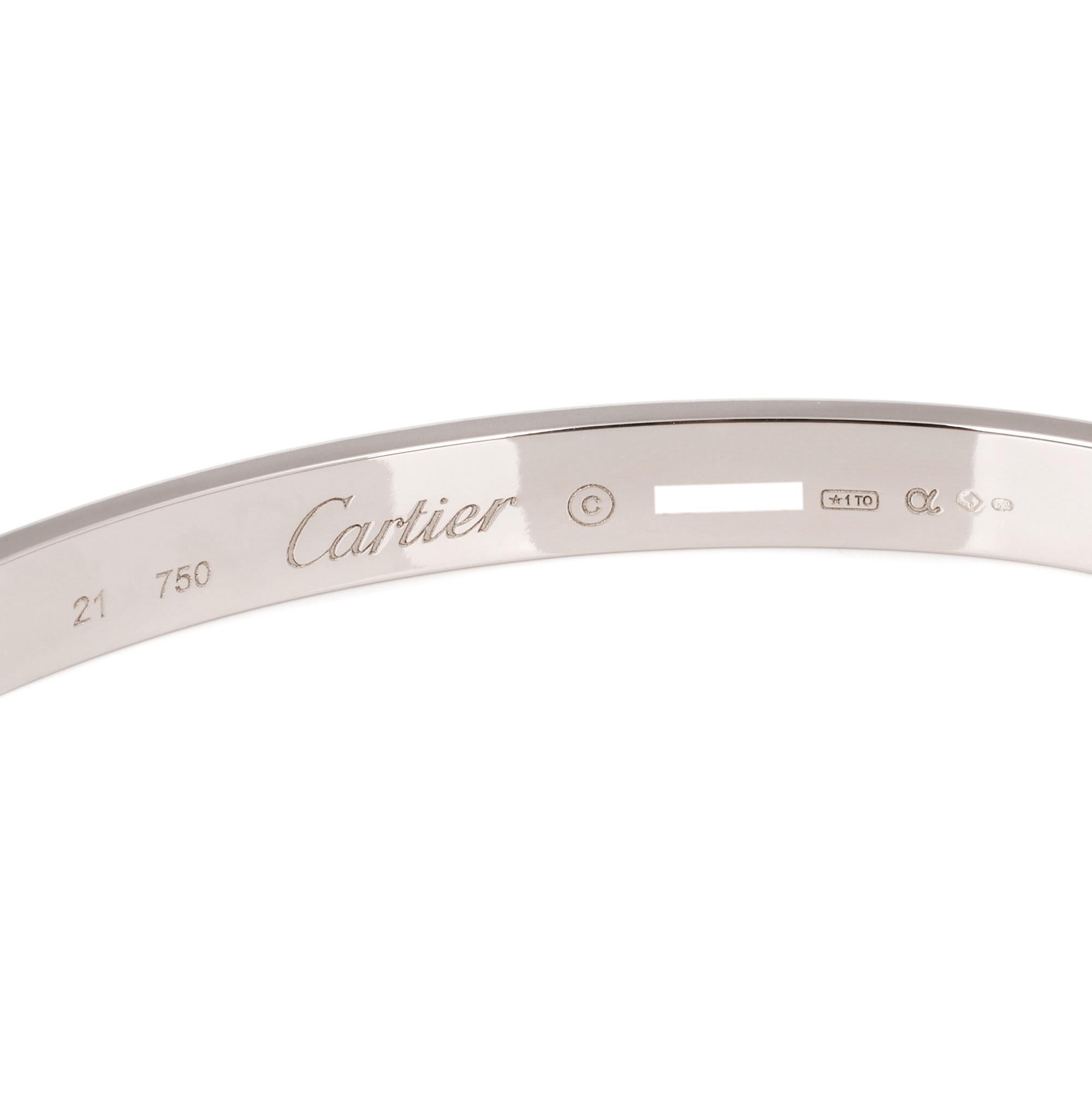 Women's or Men's Cartier White Gold Love Bangle