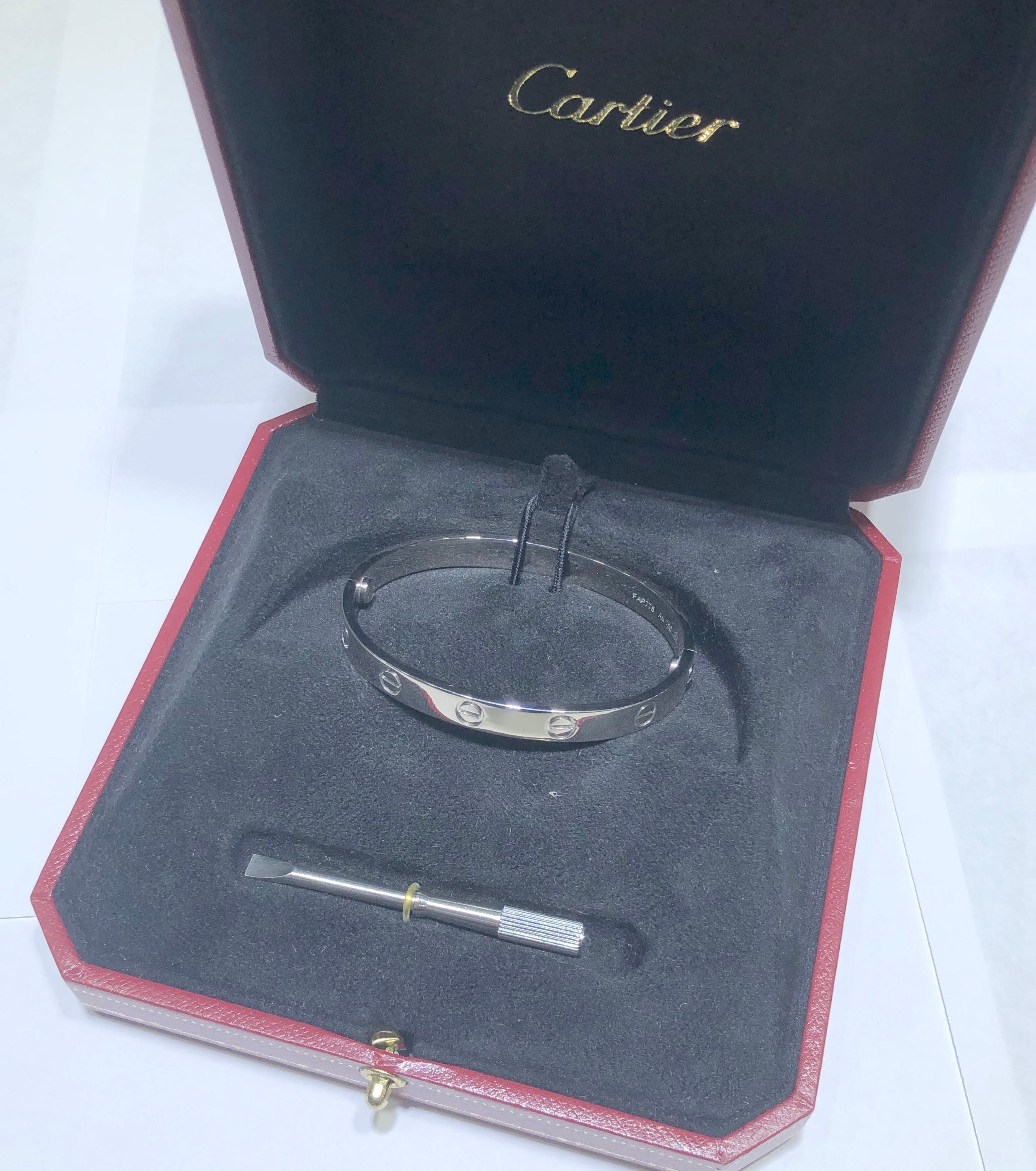 Cartier White Gold Love Bracelet In Excellent Condition In MIAMI, FL