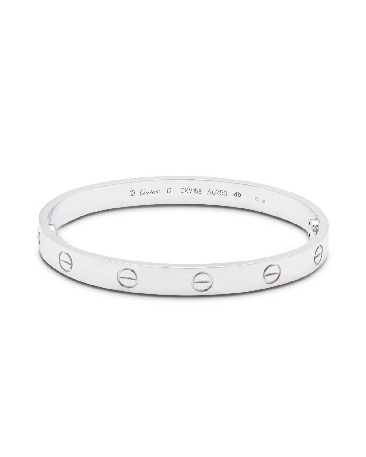 Cartier Weißgold  Love Armband Größe 17 B6077117 (Zeitgenössisch) im Angebot