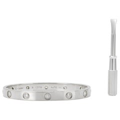 Cartier Weißgold-Love-Armband mit 10 Diamanten