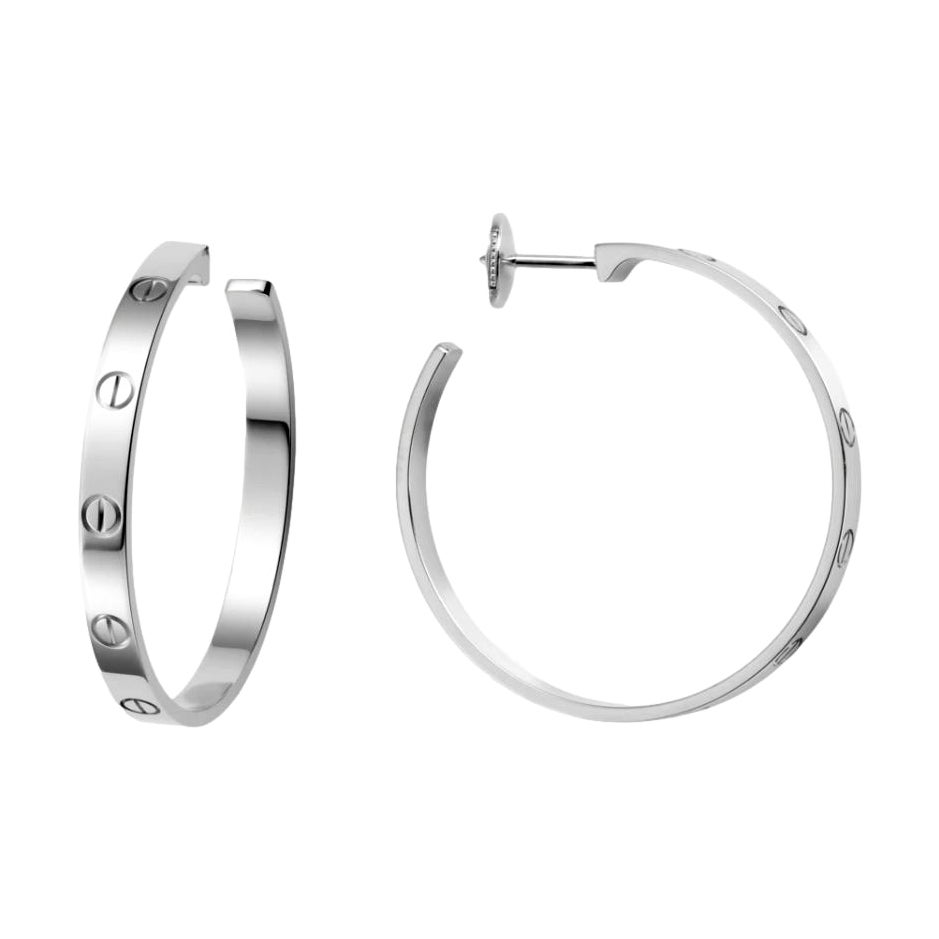 Cartier Weißgold-Ohrringe mit Love-Reife