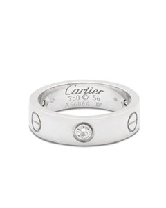 Cartier white gold Love ring 3 diamond size 56