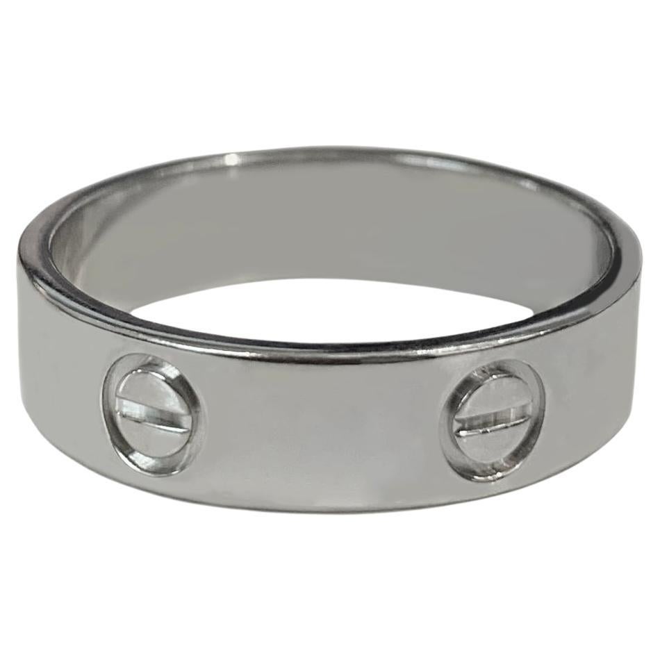 Cartier White Gold Love Ring Band For Sale